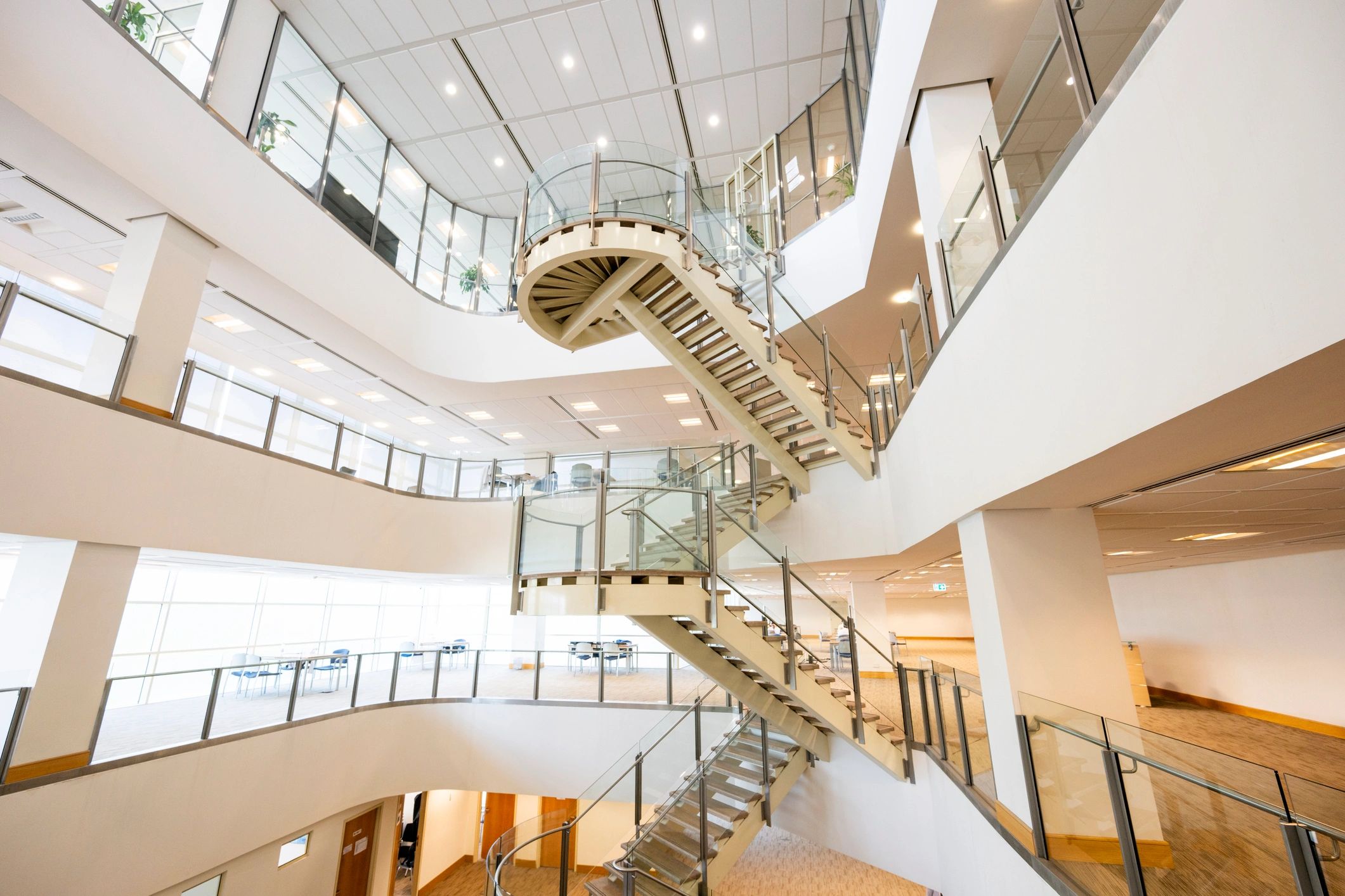Large interior space with modern flooring layout