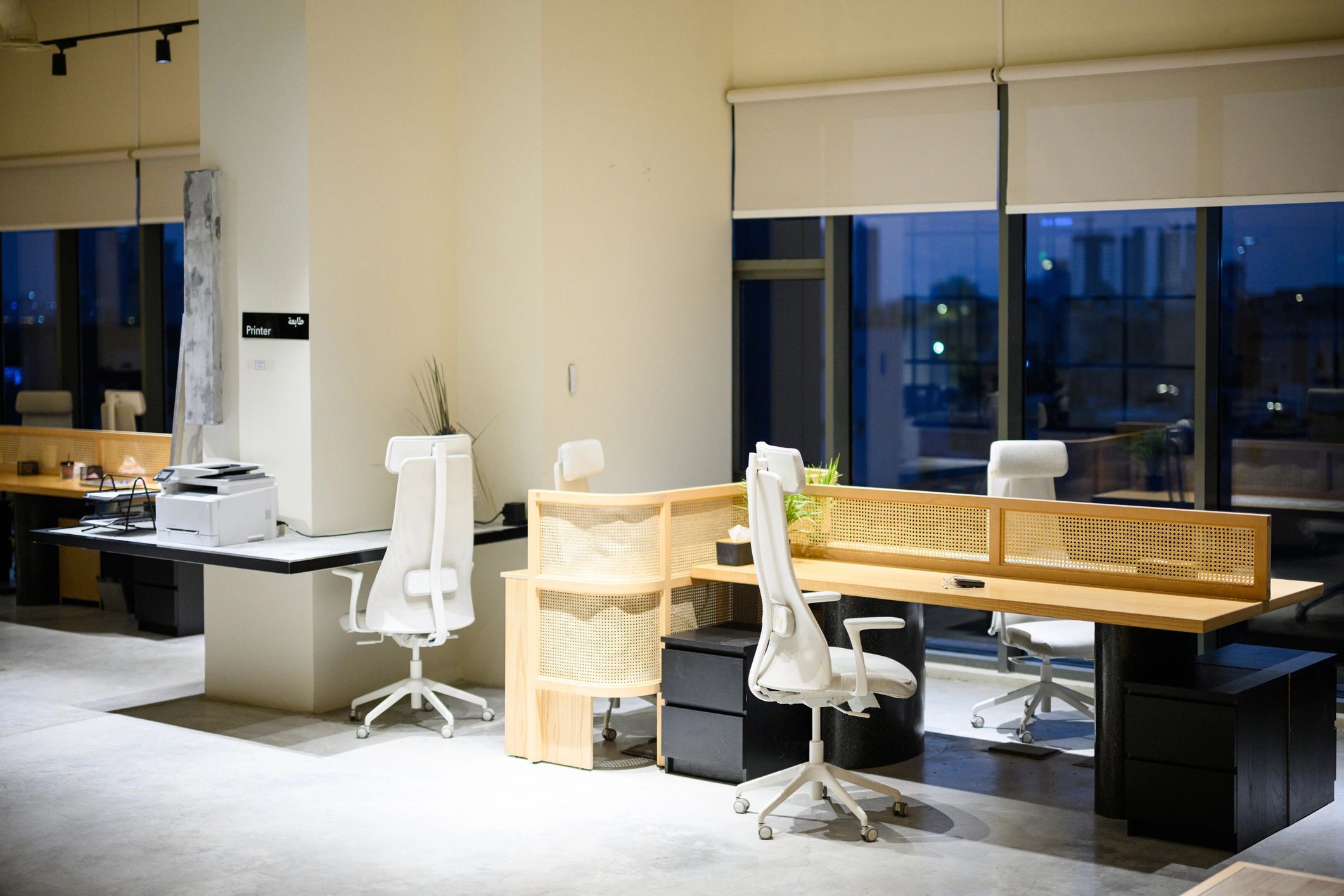 Modern office interior suitable for commercial carpet tile installation