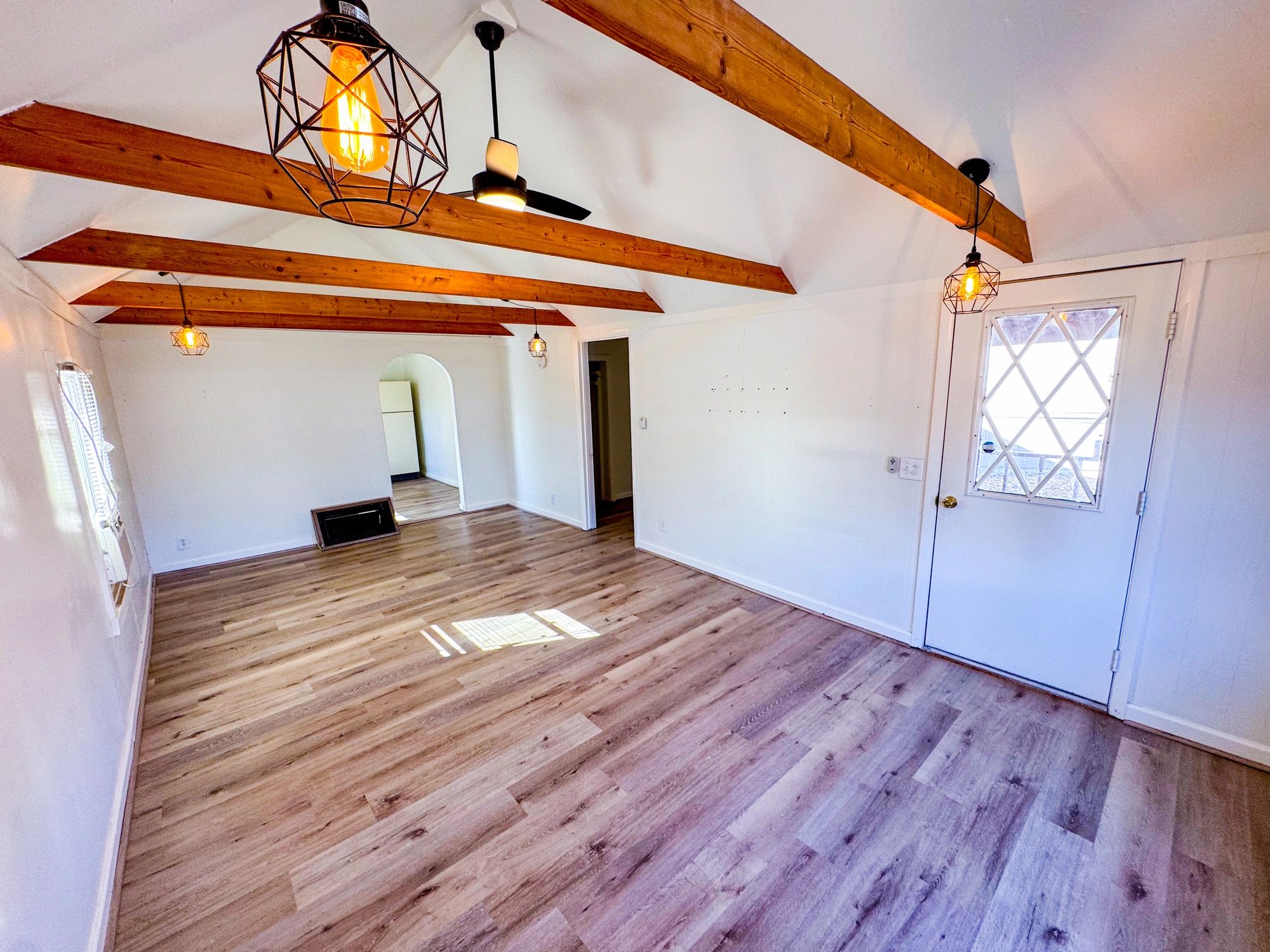 Living area with luxury vinyl plank flooring