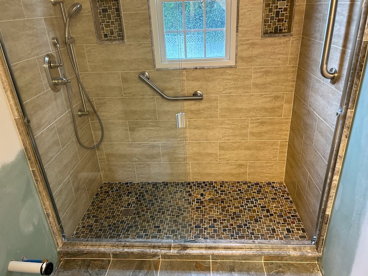 Bathroom remodeling finish by JD Tile Kitchen & Bath Co.