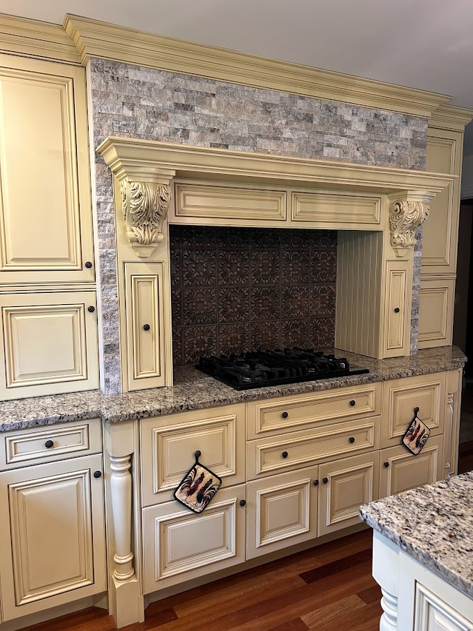 Kitchen backsplash tile work by JD Tile Kitchen & Bath Co.